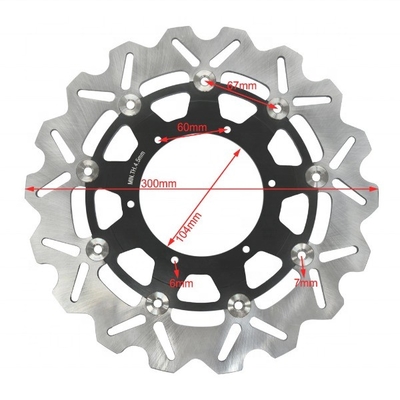 105mm ID 300MM BMW F 650 F 650 CS F 650 GS用のステンレスステールモーターサイクルの浮遊式ブレーキディスク 4.5mm厚さとブレーキ