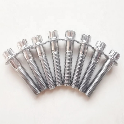 ユニバーサル互換性 M7x32 スチール クロム付12点ホイールボルト