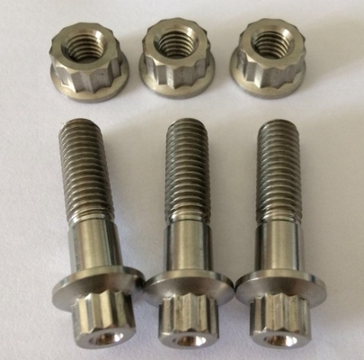 自然仕上げ GR5級チタンボルト M8 x1.25x 32MM 12点フレンズボルト 化学工場用