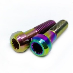 GR5級チタン・スプリット・リム・ボルト M7 x 24MM DIN標準天然仕上げ