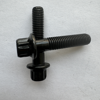DIN 標準銀仕上げ M7x 32MM LENGTH スチール 12 PT フランジヘッドボルト ブラック