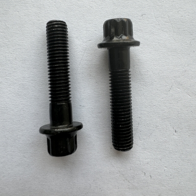 DIN 標準銀仕上げ M7x 32MM LENGTH スチール 12 PT フランジヘッドボルト ブラック