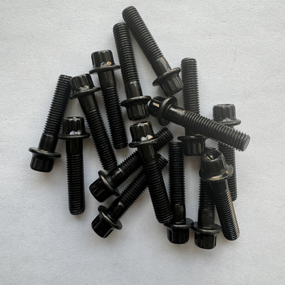 シルバー DIN 標準鋼 12 PT フレンズヘッドボルト M7x 32MM 長さ 黒