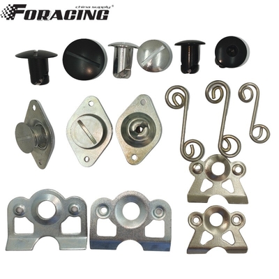 その他 サイズ 5/16&quot;*0.500 シルバー/ブラック 3/8&quot; *.500&quot; クォーターターン Dzus アンダーカット スチール スタッド 固定器 スプリント カー オーダーメイド