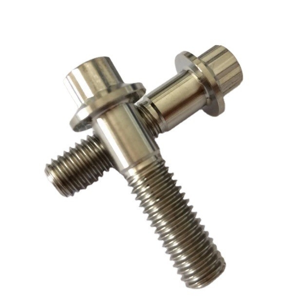 自然仕上げ GR5級チタンボルト M8 x1.25x 32MM 12点フレンズボルト 化学工場用