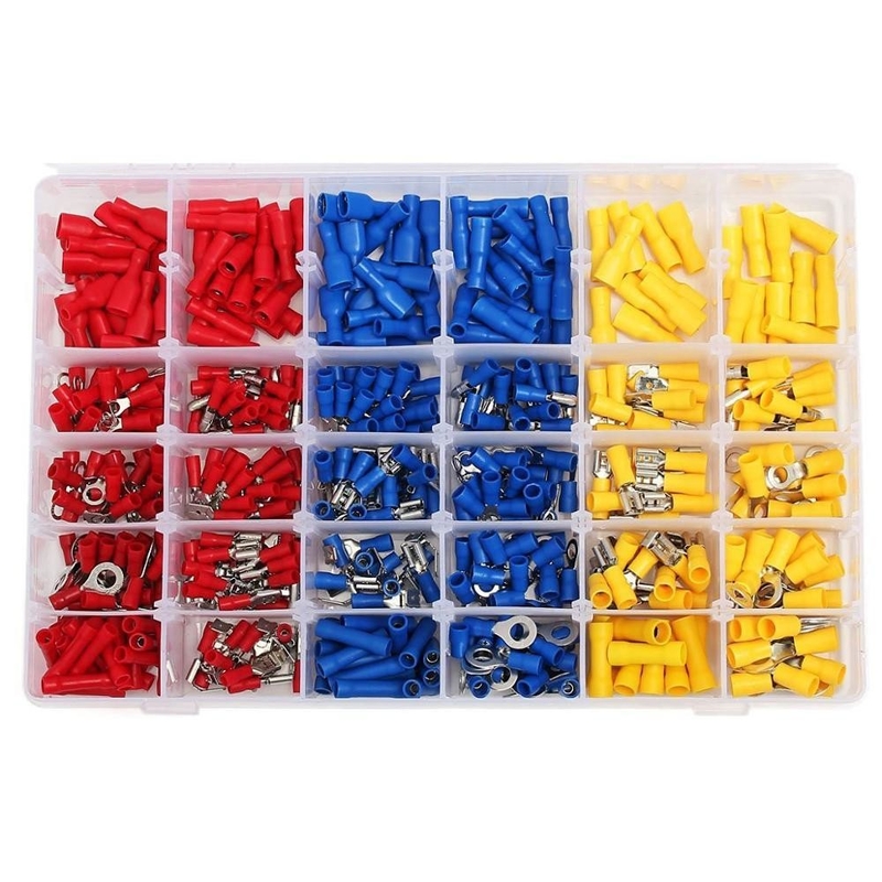 480pcs 隔離式端末 電気コンネクタ バット スパード リング フォーク 端末セット キット
