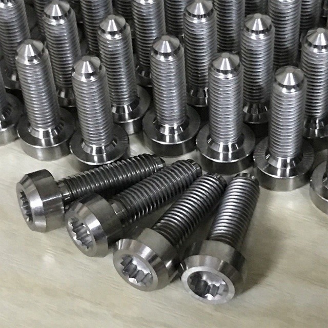 6AL-4Vチタン合金 M7*1.0 BBS用のスプリットリムボルト 天然仕上げ 24.5mm 発送準備