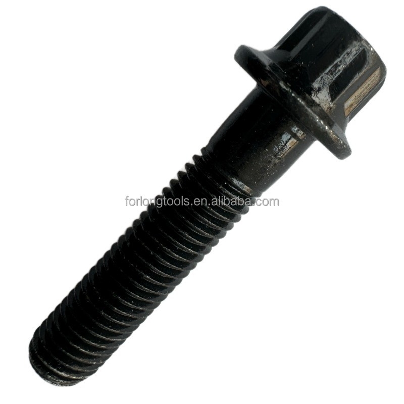 DIN 標準銀仕上げ M7x 32MM LENGTH スチール 12 PT フランジヘッドボルト ブラック